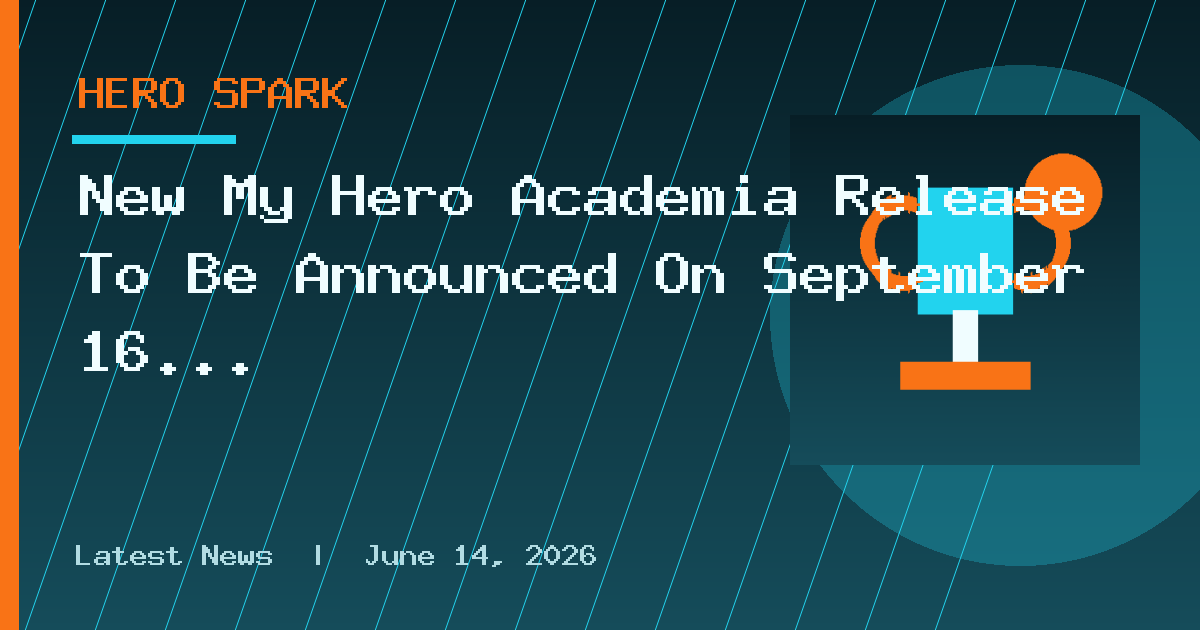 New My Hero Academia Release To Be Announced On September 16
